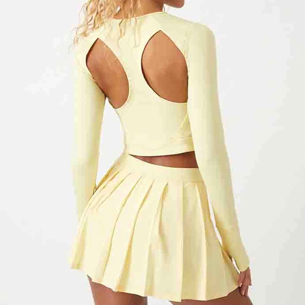 PacSun · NWT Yellow LA Hearts by PacSun Active All Out Long Sleeve Crop Top - Picture 12 of 13